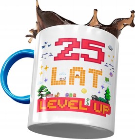 KĂ©k Bögre SzĂŒletĂ©snapra 25 25-es 25-ös, fĂ©nykĂ©pes nyomattal