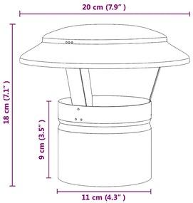 Eső Borító Kémény Ezüst 20 x 20 x 18 cm Rozsdamentes acél