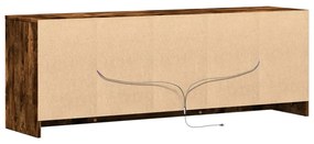 füstös tölgy színű szerelt fa LED-es TV-szekrény 139,5x34x50 cm
