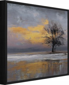 Vászonkép Fekete Keretben Fém Fa Absztrakt Nappali Hálószoba 50x50