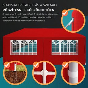 NEAPOL rendezvénysátor, 3x6m, piros Jurhan