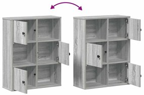 szürke sonoma színű szerelt fa könyvespolc 60x24x76,5 cm