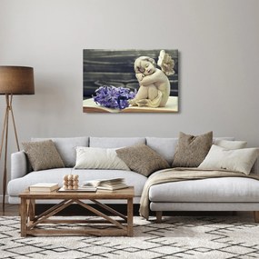 Egy angyal képe virággal (90x60 cm)