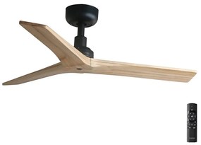 FARO 34284 - Mennyezeti ventilátor KLIM S fenyő/fekete átm. 92,5 cm + távirányító