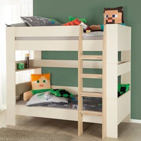 Bézs emeletes gyerekágy ágyrács nélkül 90x200 cm Double – Roba