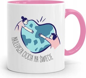 Rózsaszín Bögre A Világ Legjobb Nagynénjének! fényképes nyomattal