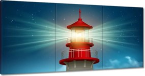 Vászonkép 180x90 Világítótorony éjszaka