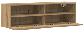 TV Fali Szekrények 2 db Artisan Tölgy 100x30x30 cm Műanyag