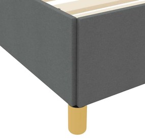 Boxrugós ágy matracmal Sötétszürke és Fehér 160 x 200 cm szövet
