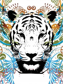 Fotótapéta Tigris absztrakt színes minta bátorság modern 206x275 +ragasztó