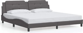 vidaXL szürke műbőr ágykeret matrac nélkül Zadar 200 x 200 cm