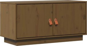 vidaXL mézbarna tömör fenyőfa TV-szekrény 80x34x40 cm