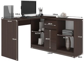 Sarok PC asztal Cuidar (wenge). 1117054