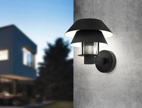 EGLO 900287 CHIAPPERA Modern Kültéri Fali Lámpa Fehér, Fekete, Átlátszó E27 IP44