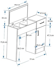 Fésülködőasztal Nukela 3 (fehér) . 1094106