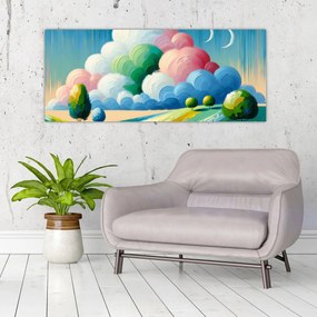 Kép - Tájkép felhővel (120x50 cm)