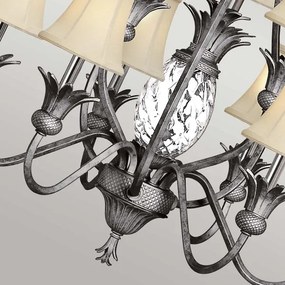 Hinkley HK-PLANT10-PL - Csillár láncon PLANTATION 10xE14/40W/230V ezüst