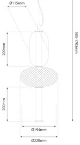 LED Csillár zsinóron ARAME LED/23W/230V átm. 22 cm fekete
