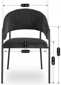Fekete Kordbársony Étkezőszék TINKA