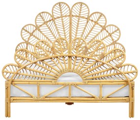 Világosbarna rattan franciaágy 140 x 200 cm FLORENTINE Beliani