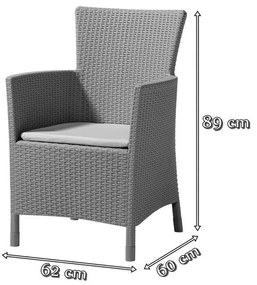 Nadia 4+1 kerti bútor garnitúra szett dió-grafit