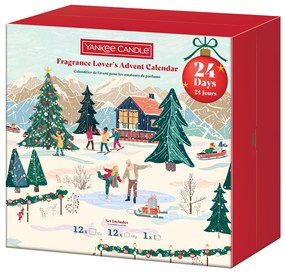 Yankee Candle Advent könyv/naptár 2025, votív gyertya 12 db, teamécses 12 db + gyertyatartó