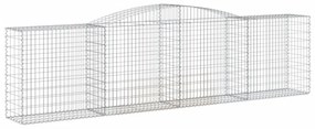 6 db íves horganyzott vas gabion kosár 400x50x100/120 cm