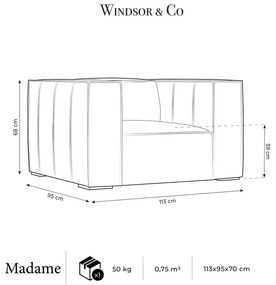 Konyakbarna bőr fotel Madame – Windsor &amp; Co Sofas