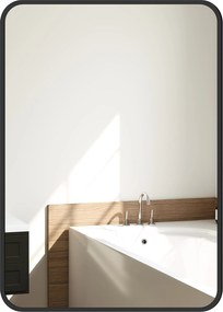 HOMCOM Fürdőszoba Tükör 50x70 cm Fali Tükör Dekoratív Tükör Fém Kerettel és Könnyű Felszereléssel Nappaliba, Bejárati Útra, Előszobába | Aosom