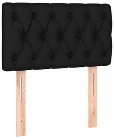 fekete szövet LED-es fejtámla 80 x 7 x 78/88 cm