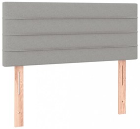 világosszürke szövet LED-es fejtámla 100x5x78/88 cm