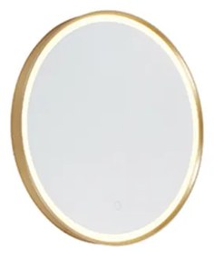 Kerek fürdőszoba tükör, arany, 50 cm, LED-rel, fényérzékelővel - Miral