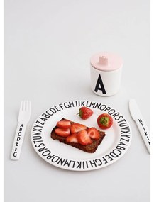 4 db-os fehér gyerek evőeszköz készlet - Design Letters