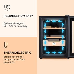 Klarstein El Presidente 37, humidor, 37 liter, 2 fiók, 1 cédrusfa rekesz