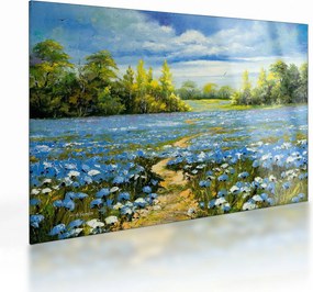 Kép - ösvény a mezőn, olajfestmény (üvegen) (70x50 cm)