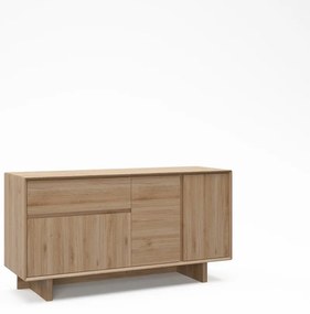 Natúr színű komód tölgyfa dekorral 146x76x45 cm Carpi – Marckeric