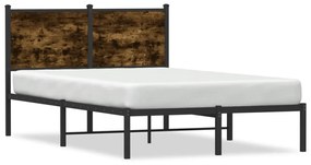 füstös tölgy színű fém ágykeret matrac nélkül 120 x 190 cm