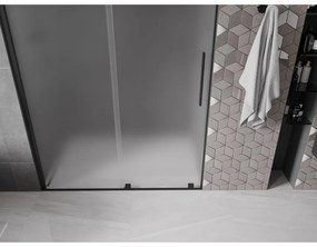 Mexen Velar, tolózuhanyajtó nyitáshoz 160 cm, 8 mm-es matt üveg, fekete matt, 871-160-000-31-70