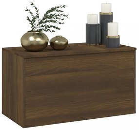 barna tölgyszínű szerelt fa tárolóláda 84 x 42 x 46 cm