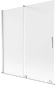 Mexen Velar, 2 szárnyas eltolható kádparaván 150 x 150 cm, 8 mm mattüveg, króm, 896-150-000-31-01