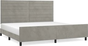 vidaXL világosszürke bársony ágykeret matrac nélkül 200 x 200 cm