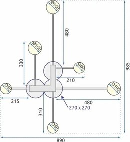 MORETTI MO5834 GALAXY Modern LED Mennyezeti Lámpa LED IP20