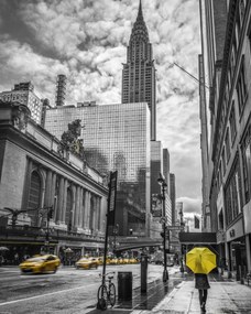 Poszter 40x50cm New York város alaprajza Chrysler 3 épülettel, Assaf Frank