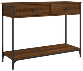barna tölgyszínű szerelt fa tálalóasztal 100 x 34,5 x 75 cm