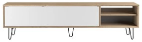Fehér-natúr színű TV-állvány tölgyfa dekorral 165x44 cm Aero – TemaHome