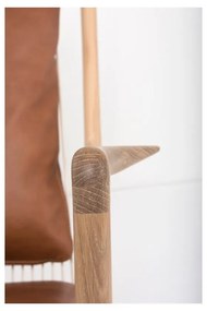 Dedo fotel tömör tölgyfa lábakkal, konyakbarna bivalybőr ülőpárnával - Gazzda