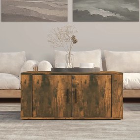Füstös tölgy színű szerelt fa dohányzóasztal 80 x 50 x 36 cm