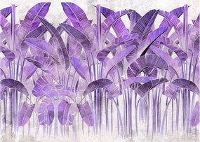 Kép - Lila levelek vakolatban (üvegen) (70x50 cm)