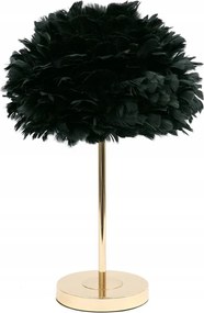 Asztali Lámpa Toll 60cm Arany Fekete Fém Álló Tollbúra