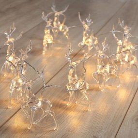 DecoKing Rénszarvas karåcsonyi fénylånc meleg fehér, 10 LED